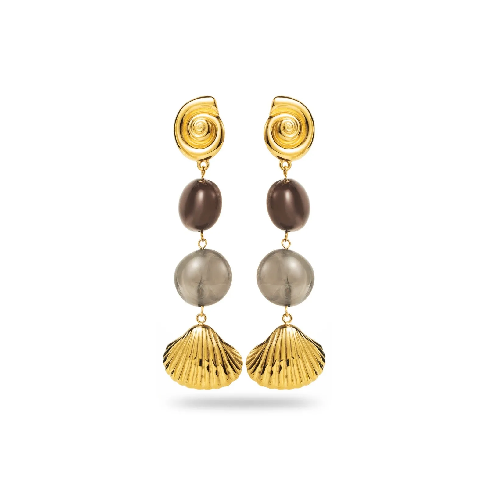 Shell and Resin drop earrings