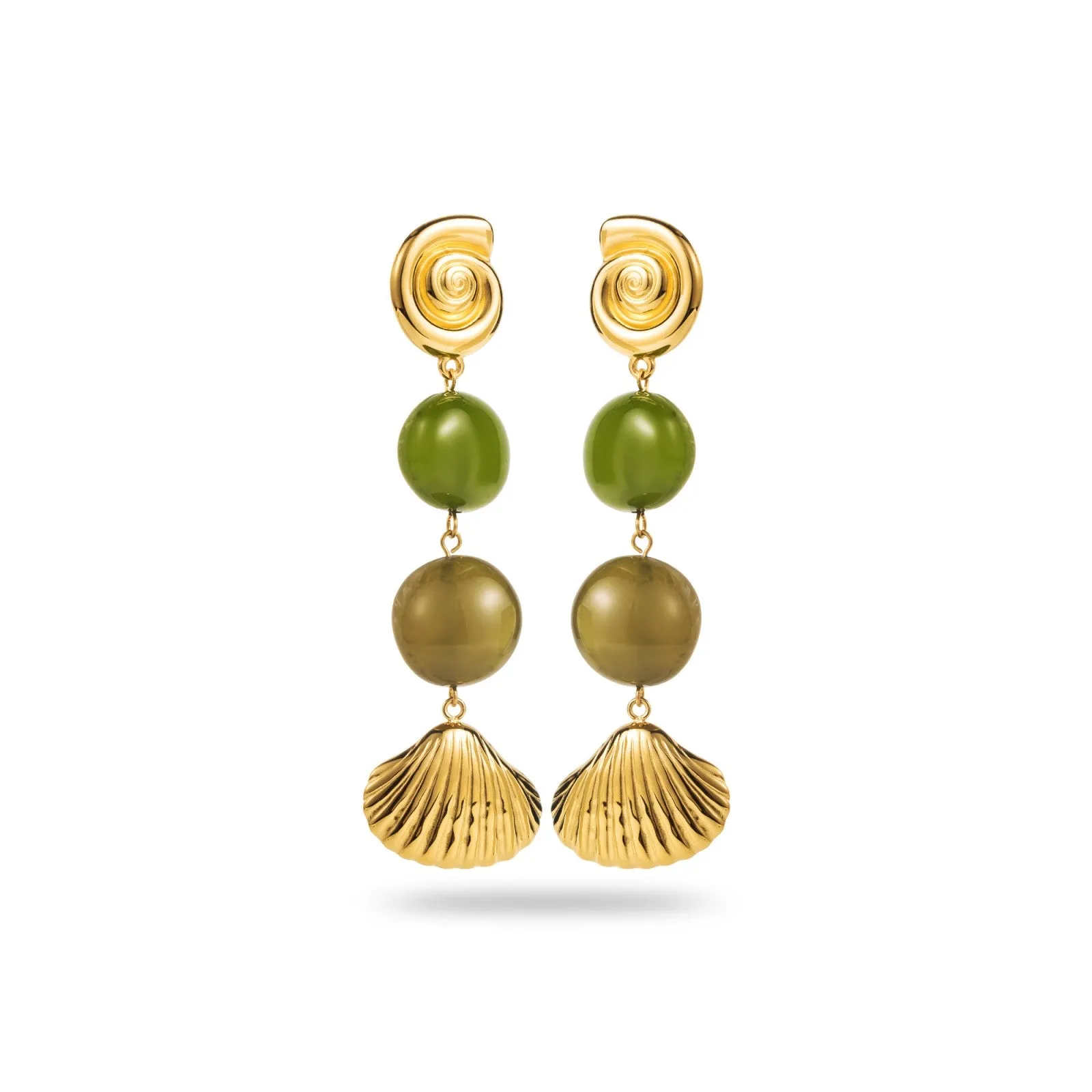 Shell and Resin drop earrings