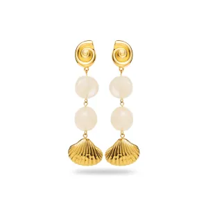 Shell and Resin drop earrings