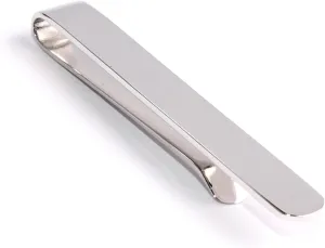 Shining Silver Round Clasp Tie Bar Rhodium Plating Rhodium Plating Shining Silver Round Clasp Tie Bar
