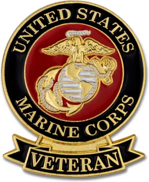 SHOP AWARDS AND GIFTS United States US Veteran Lapel Pin, Retirement and Service, 1-1/8 inch