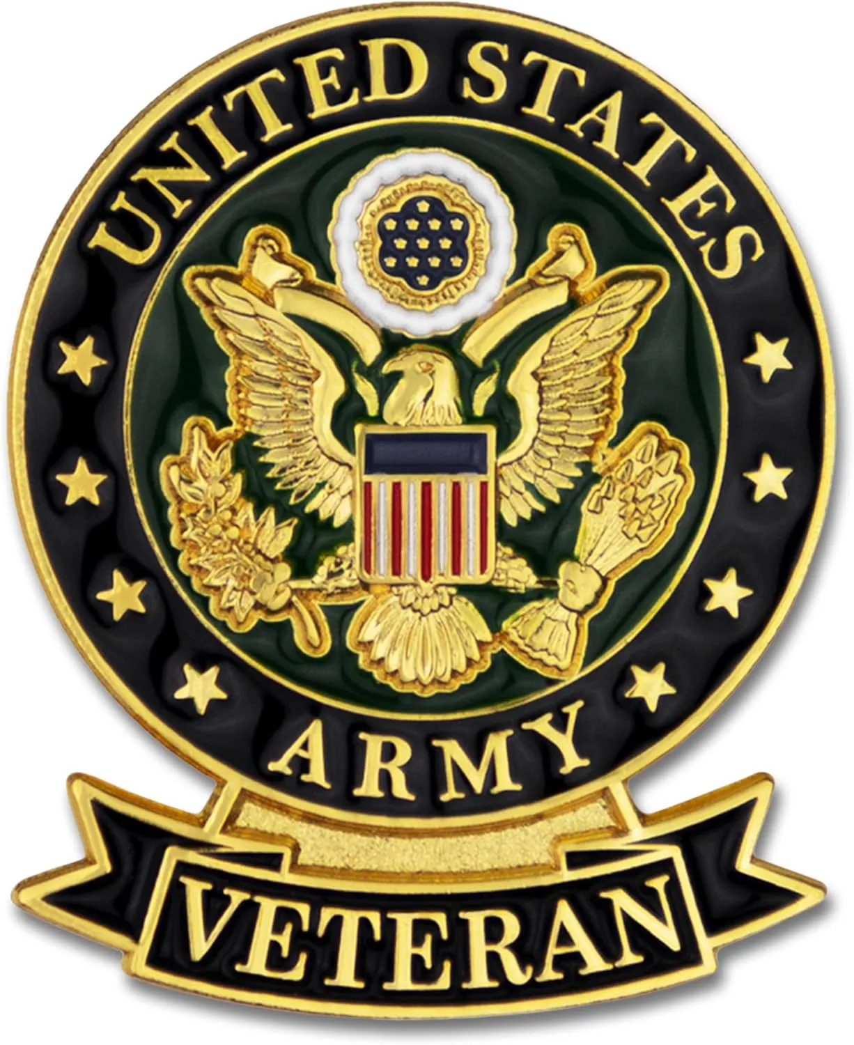 SHOP AWARDS AND GIFTS United States US Veteran Lapel Pin, Retirement and Service, 1-1/8 inch