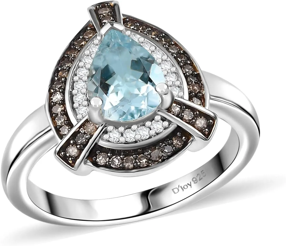 SHOP LC DELIVERING JOY 925 Sterling Silver Rhodium Plated Halo Ring for Women Jewelry Gifts Size 7 Ct 1.15 Birthday Gifts