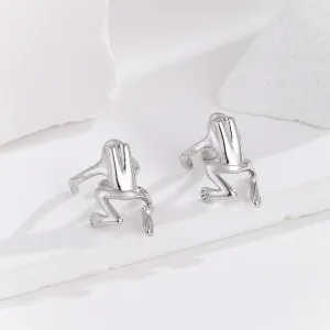 Silver Frog Earrings Vintage Frogs Shaped Stud Earrings Animal Earrings Frog Jewelry Gifts for Women