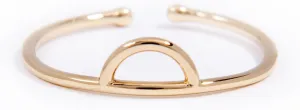 Silver Smile  18k Gold Vermeil Half Moon Stacking Ring Over Sterling Silver  Hypoallergenic & Tarnish Resistant  Elegant, Minimalist Fine Jewelry