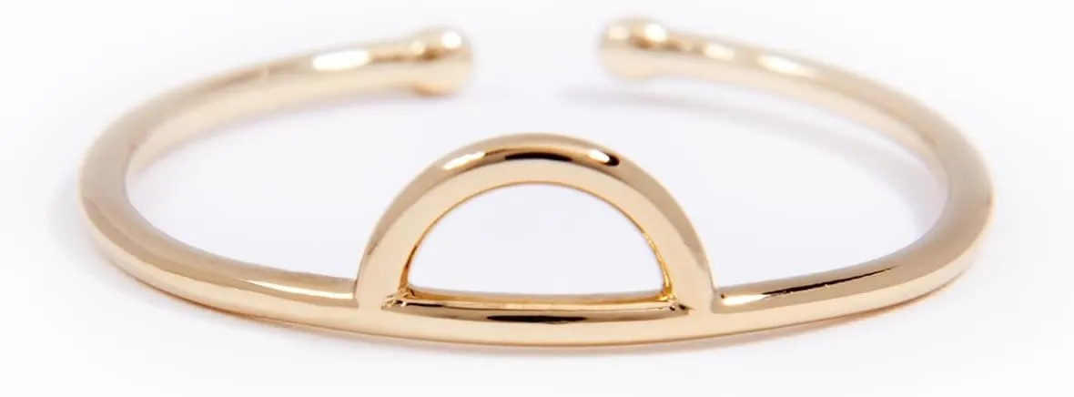 Silver Smile  18k Gold Vermeil Half Moon Stacking Ring Over Sterling Silver  Hypoallergenic & Tarnish Resistant  Elegant, Minimalist Fine Jewelry