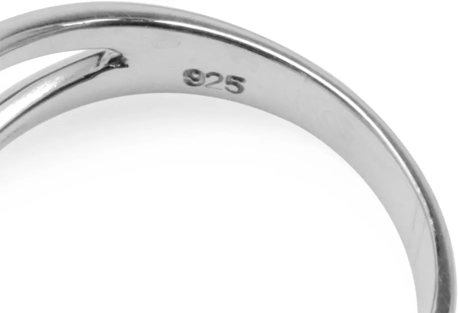 Silvershake Natural Moonstone White Gold Plated 925 Sterling Silver Solitaire Ring