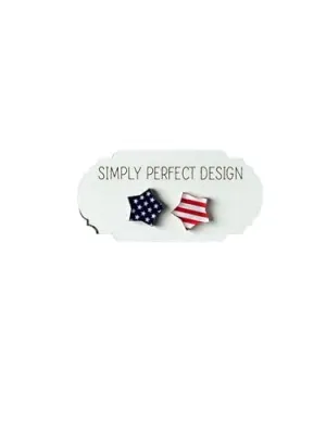 Simply Perfect Design - Patriotic American Flag Star Stud Earrings for Women, Hypoallergenic & Stylish  Acrylic Red, White & Blue USA Jewelry, Perfect for July 4th & Summer Fashion Accessories