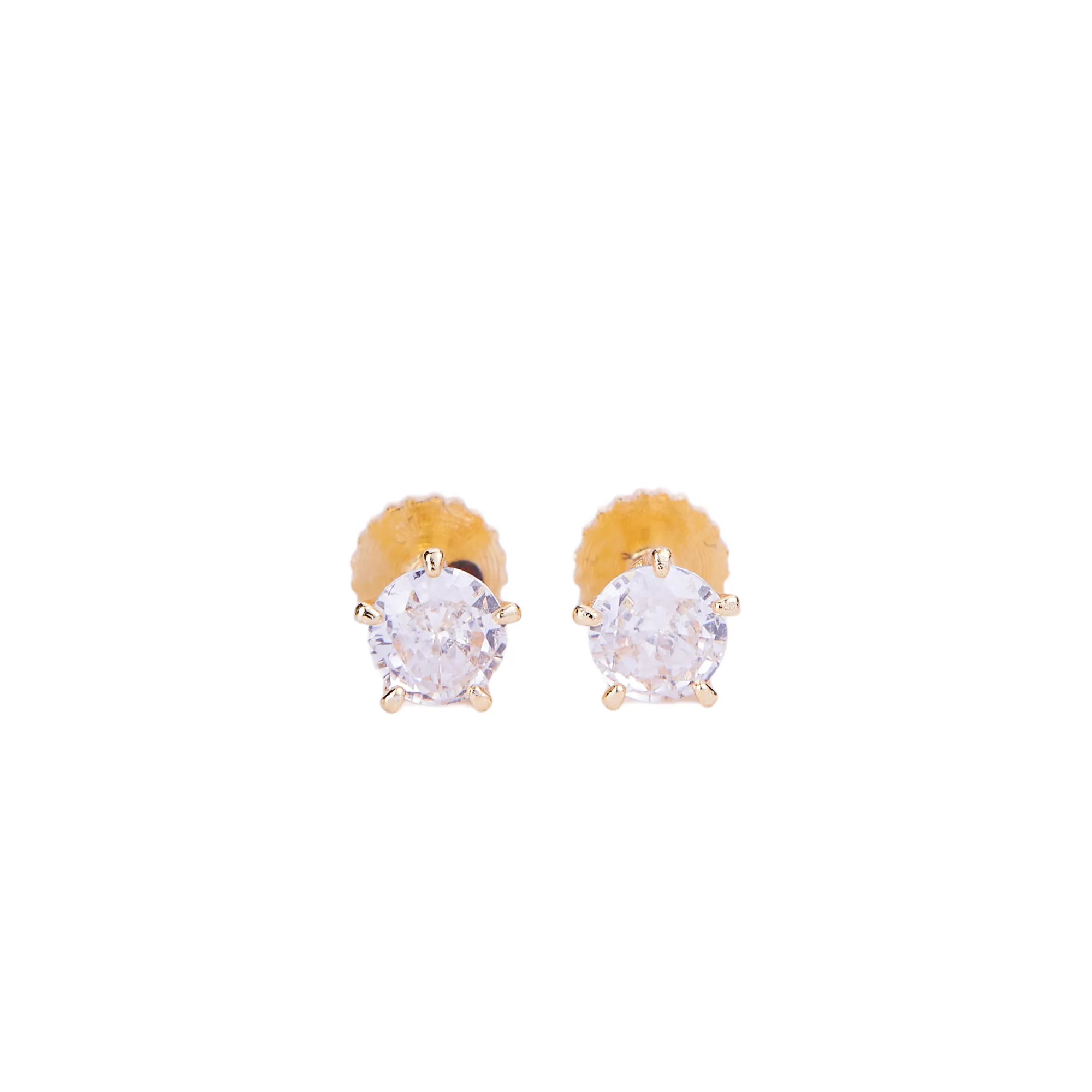 Single White Stud Screw Earrings