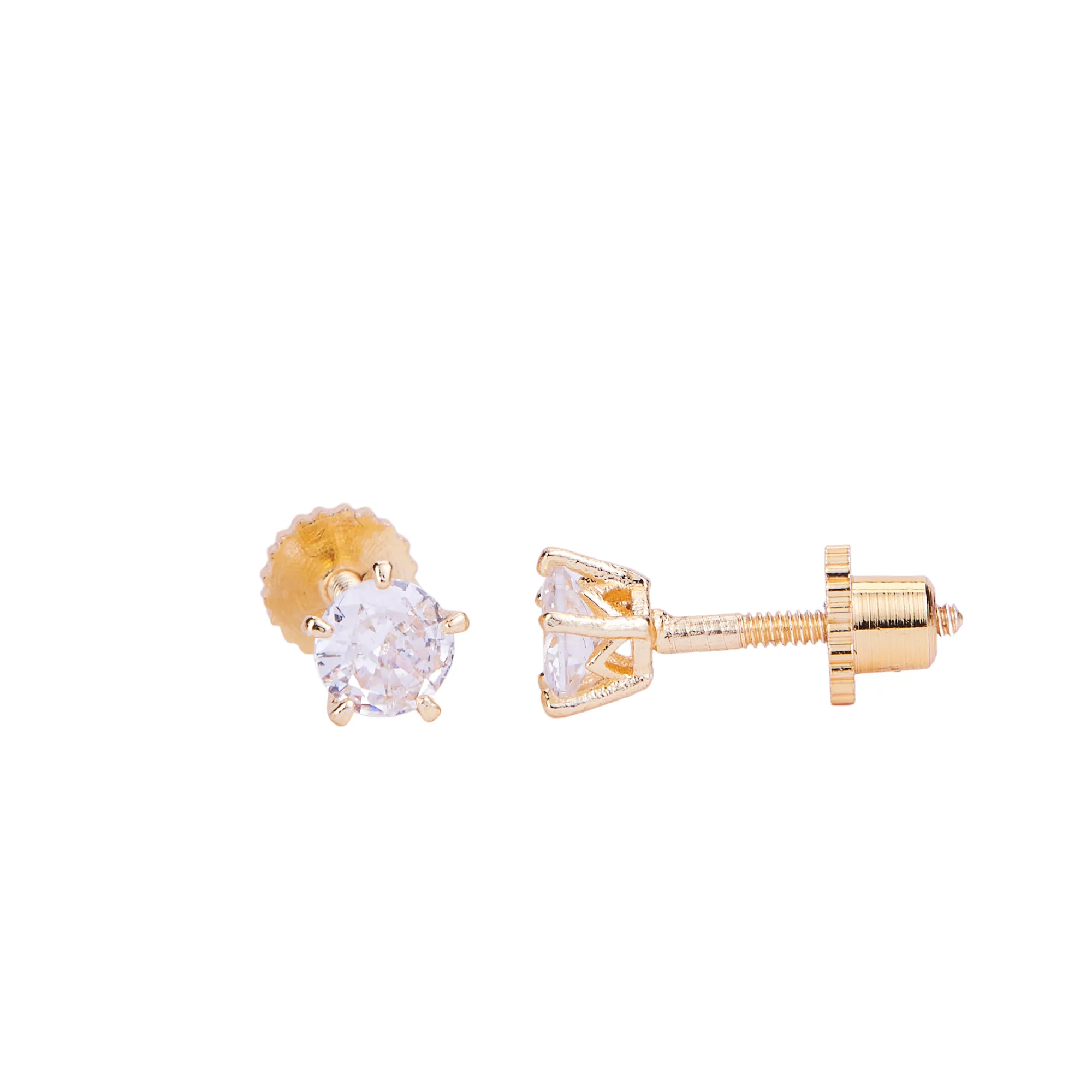 Single White Stud Screw Earrings