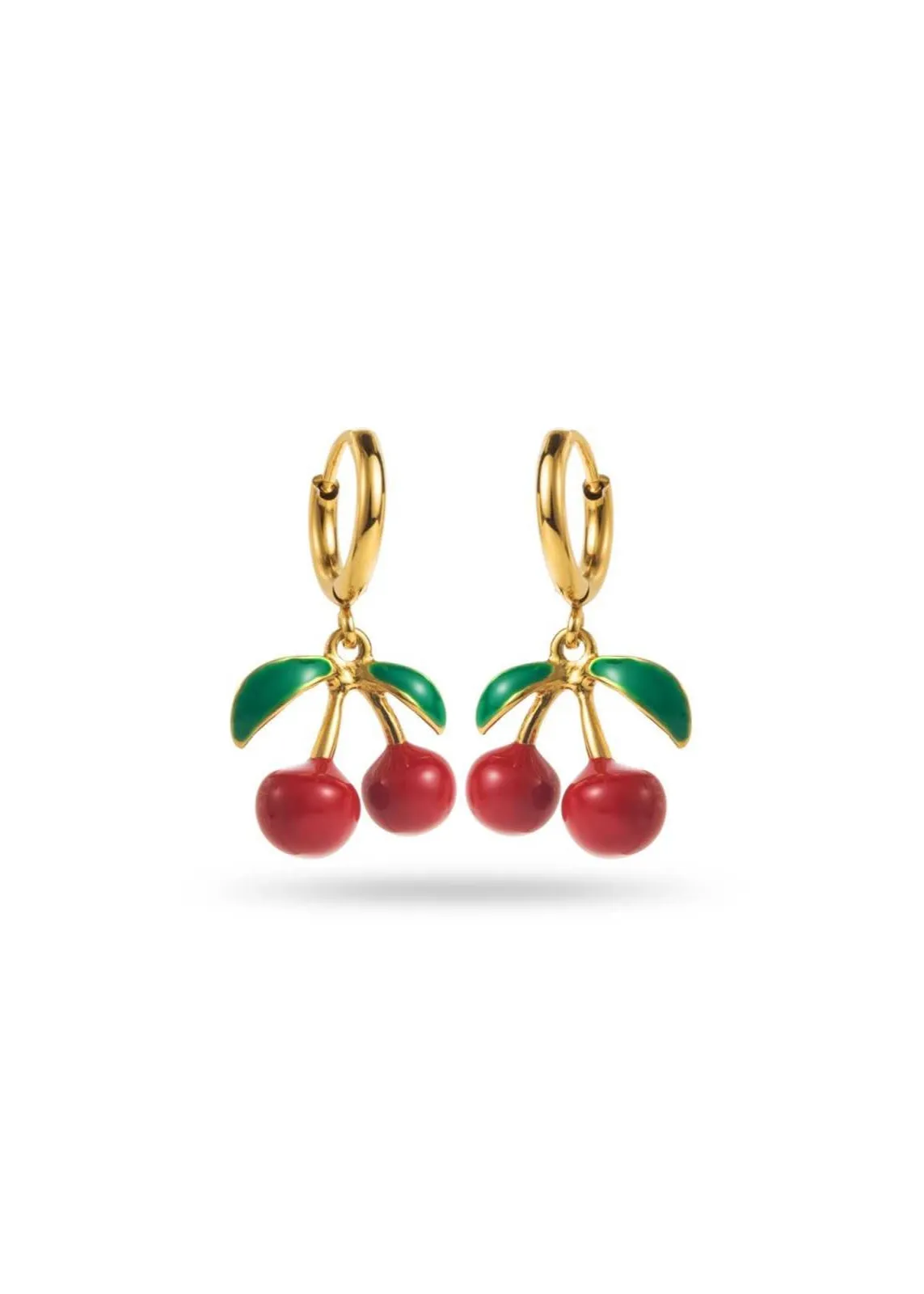 Small Cherry Hoop Earrings
