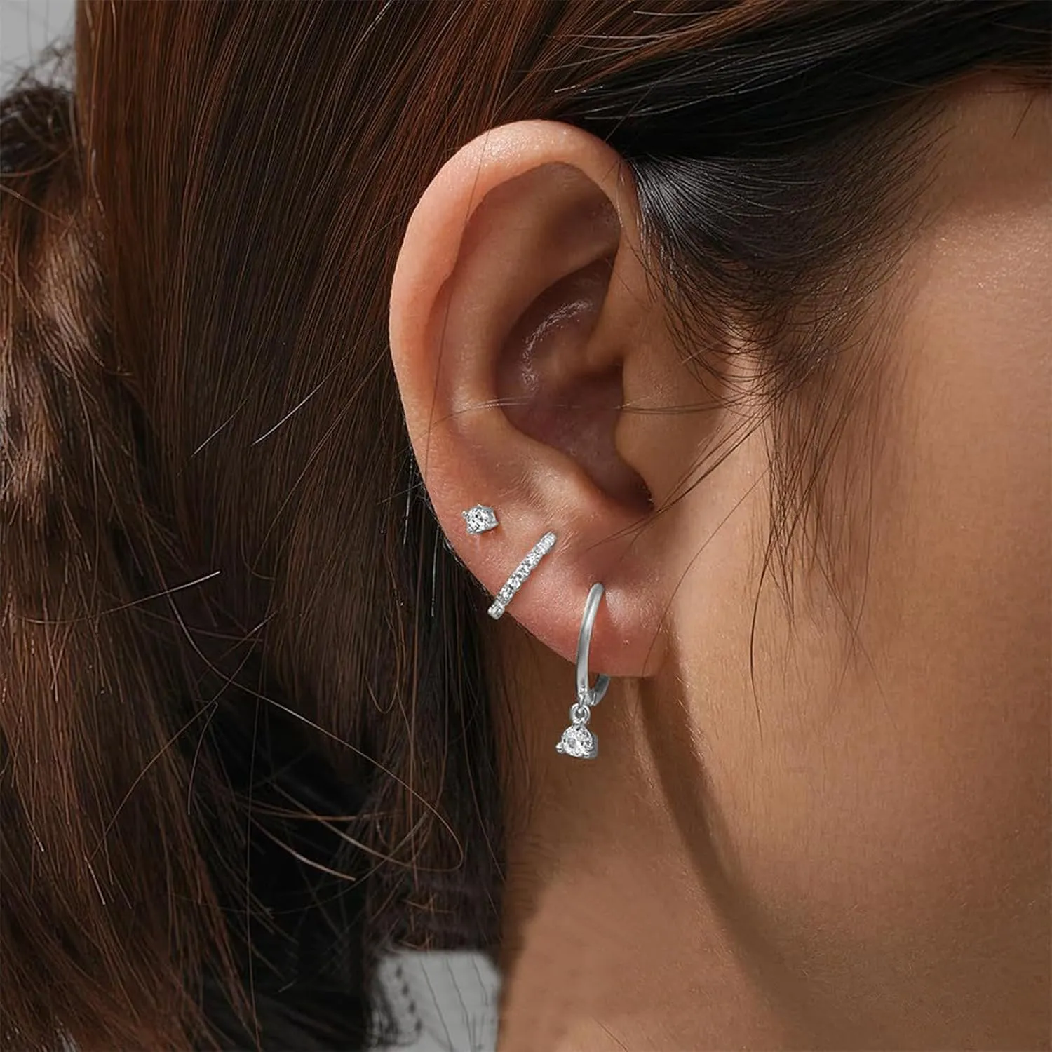 SMALL, TRENDY HOOP EARRING SETS for Multiple Piercing - Hypoallergenic Gold Drop Dangle, Stackable Huggie EARRING STACKS - Dainty, Fashionable WOMEN'S JEWELRY