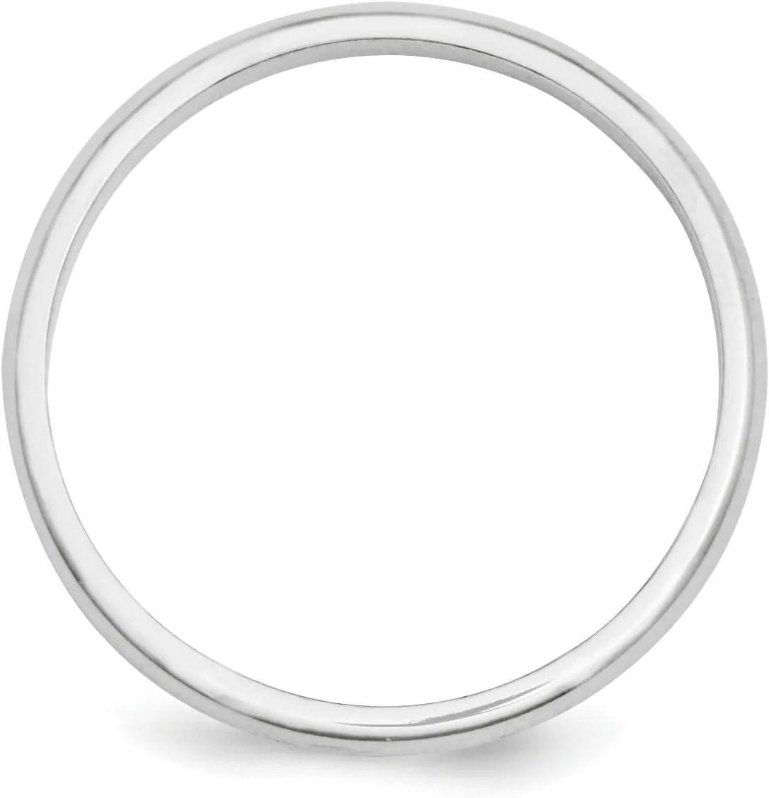 Solid Platinum 2 mm Classic Rounded Wedding Band Ring
