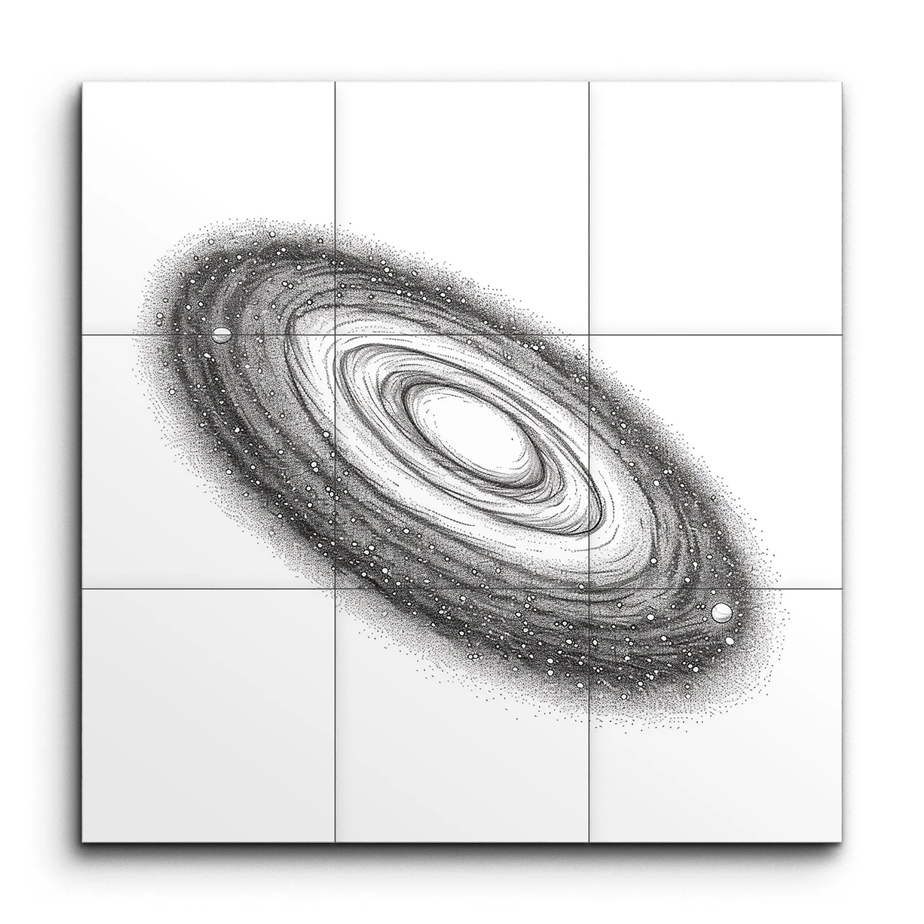 Spiral Galaxy Pointillism Art