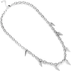Stainless Steel Chain Necklace with 7pcs Spikes Punk Rock Goth Y2K Jewelry Choker for Women Men
