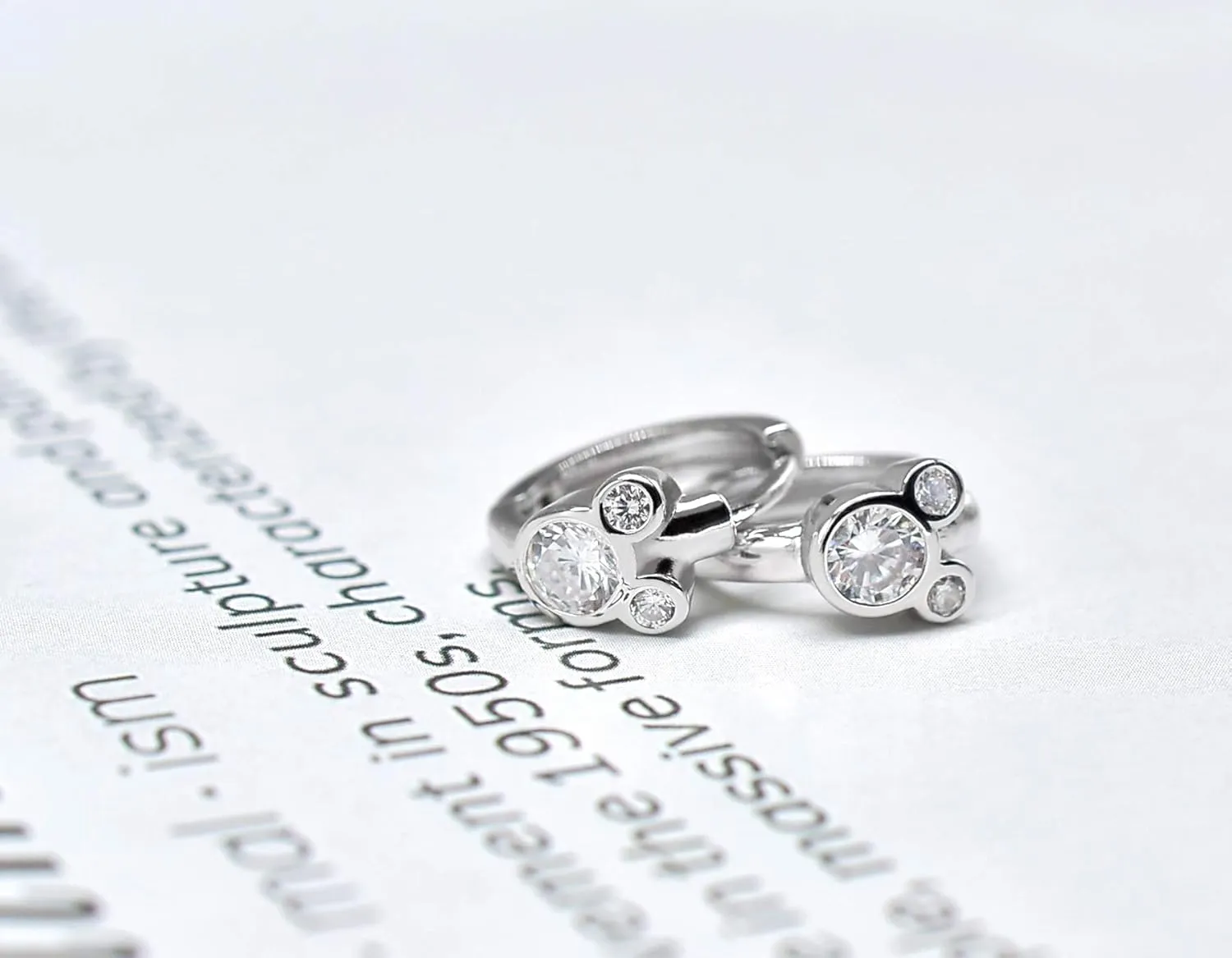 Sterling Silver Earrings for Women Fashion Cartilage Huggie Hoop Charms Mouse Earrings with CZ Hypoallergenic Jewelry Birthday Gift for Women