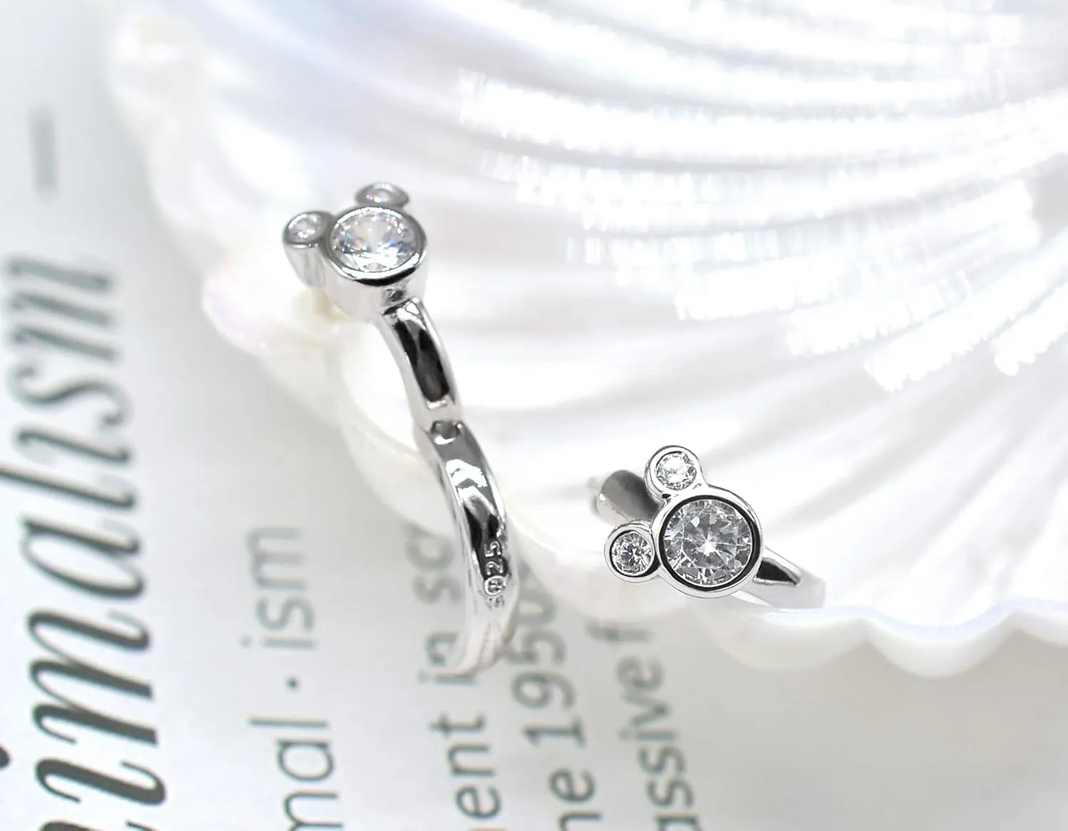 Sterling Silver Earrings for Women Fashion Cartilage Huggie Hoop Charms Mouse Earrings with CZ Hypoallergenic Jewelry Birthday Gift for Women