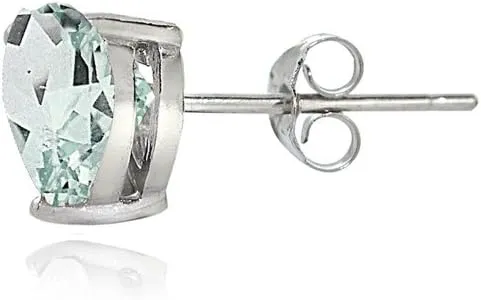 Sterling Silver Genuine, Created or Simulated Birthstone Gemstone 5mm Heart Stud Earrings