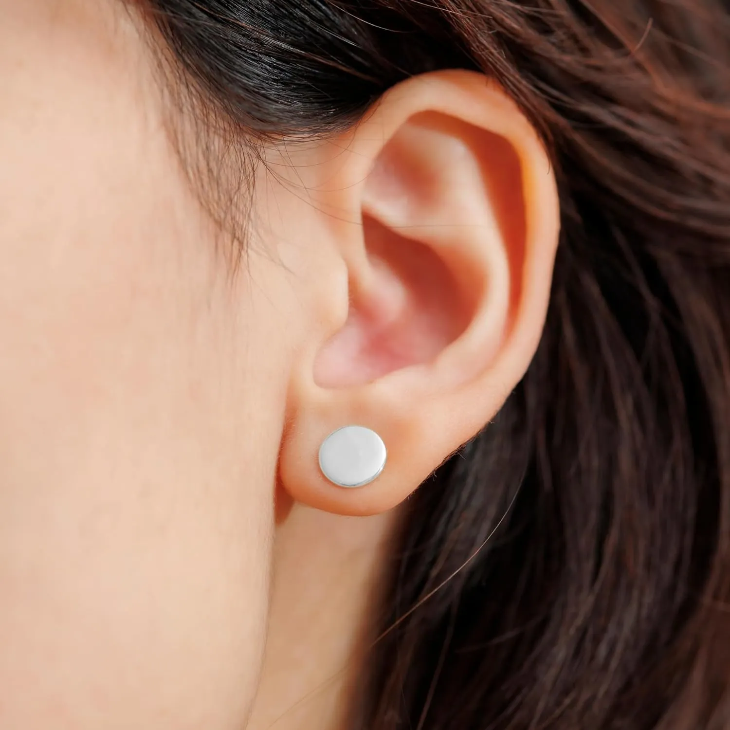 Sterling Silver Stud Earrings for Women - Certified 925 Sterling Silver Hypoallergenic Earrings for Women - Premium Comfortable Full Round Small Tiny Flat Back Stud Earrings for Women, Teen Girls