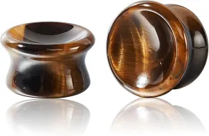 Stuppendux 2PCS Stone Ear Plugs Tunnels Saddle Expander Body Piercing Set Gauges 2g-1''
