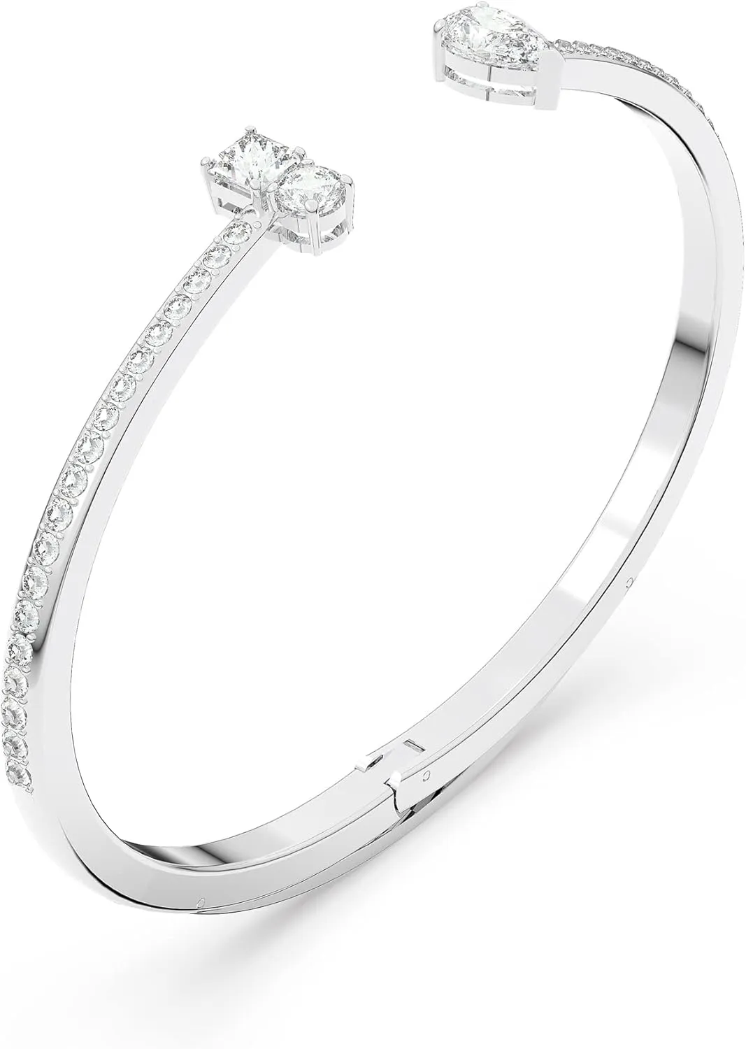 SWAROVSKI Attract Cuff Bracelet Jewelry Collection, Rhodium Tone Finish, Clear Crystals
