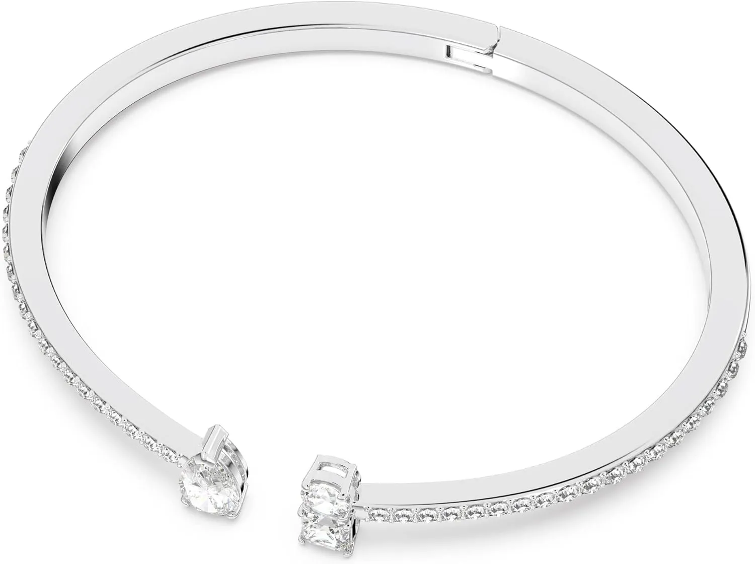 SWAROVSKI Attract Cuff Bracelet Jewelry Collection, Rhodium Tone Finish, Clear Crystals