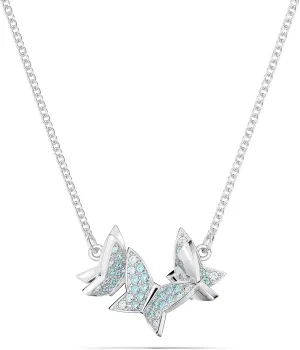 Swarovski Lilia Butterfly Necklace, Earrings, and Bracelet Crystal Jewelry Collection, Blue Crystals in a Rhodium Tone Finished Setting