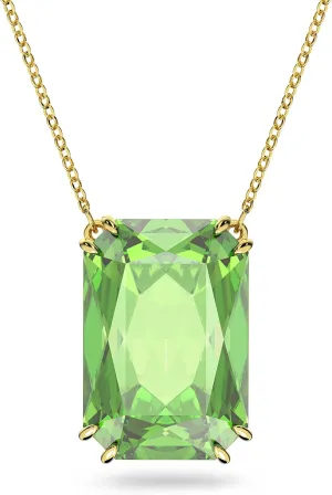 SWAROVSKI Millenia Earring and Necklace Crystal Jewelry Collection, Gold Tone Finish, Green Crystals