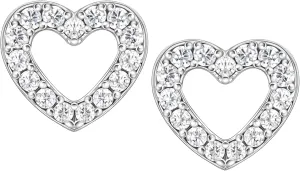 SWEETV 925 Sterling Silver Post Stud Earrings for Women,Rhinestone Hypoallergenic Heart Earrings,Cubic Zirconia Earrings Studs for Women,Silver