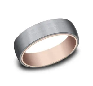 Tantalum and Rose Gold Satin Classic Band