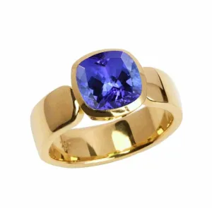 Tanzanite Gemstone Ring Statement Band Ring Fine Jewelry 925 Sterling Silver Ring Wedding Gift Women Rings Blue Tanzaite Ring Handmade Band Gold Ring