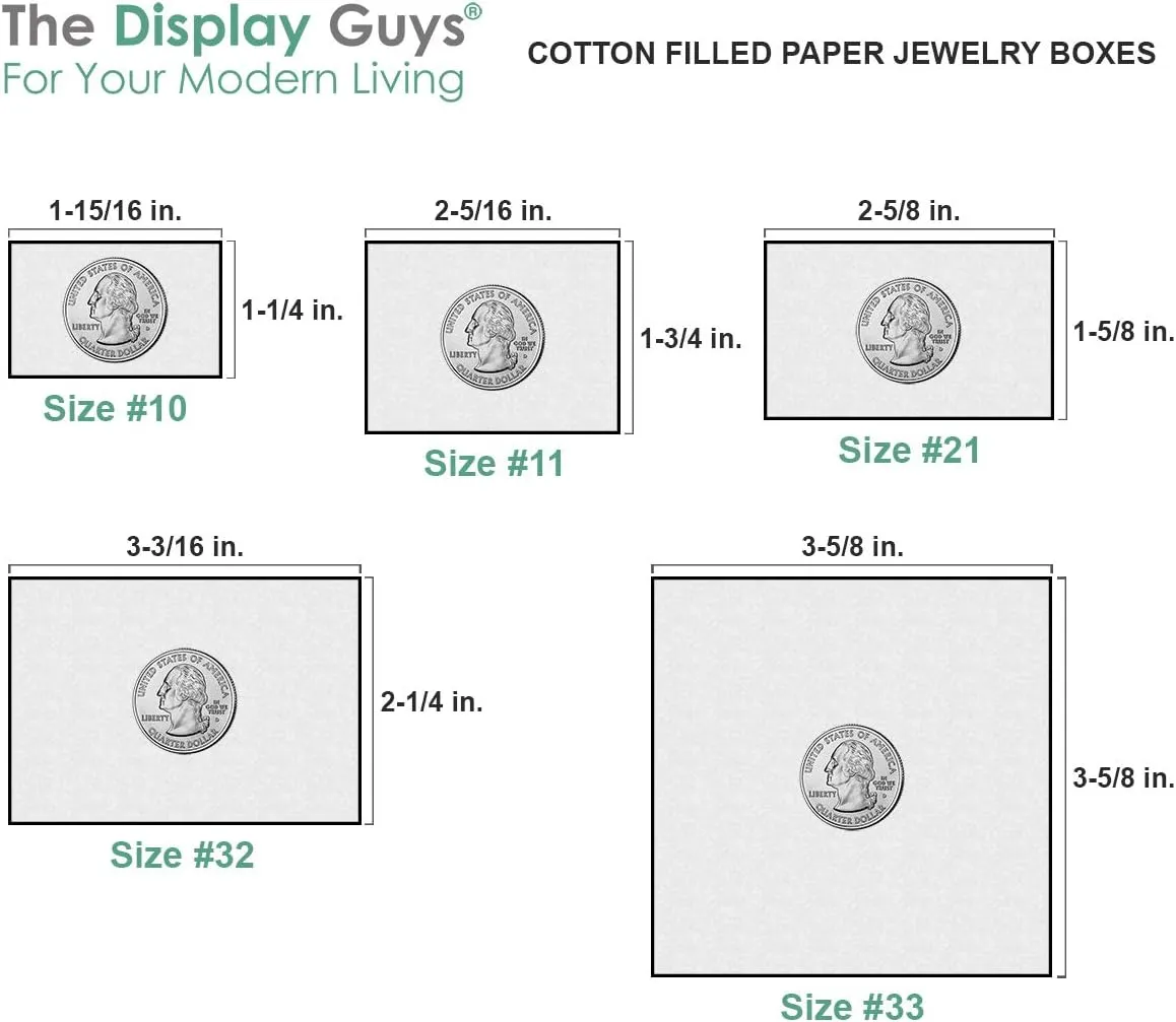 TheDisplayGuys - 100-Pack #32 Cotton Filled Cardboard Paper Jewelry Boxes Gift Case - Gold Foil (3.3" x 2.3" x 1.0") - for Shipping or Storage
