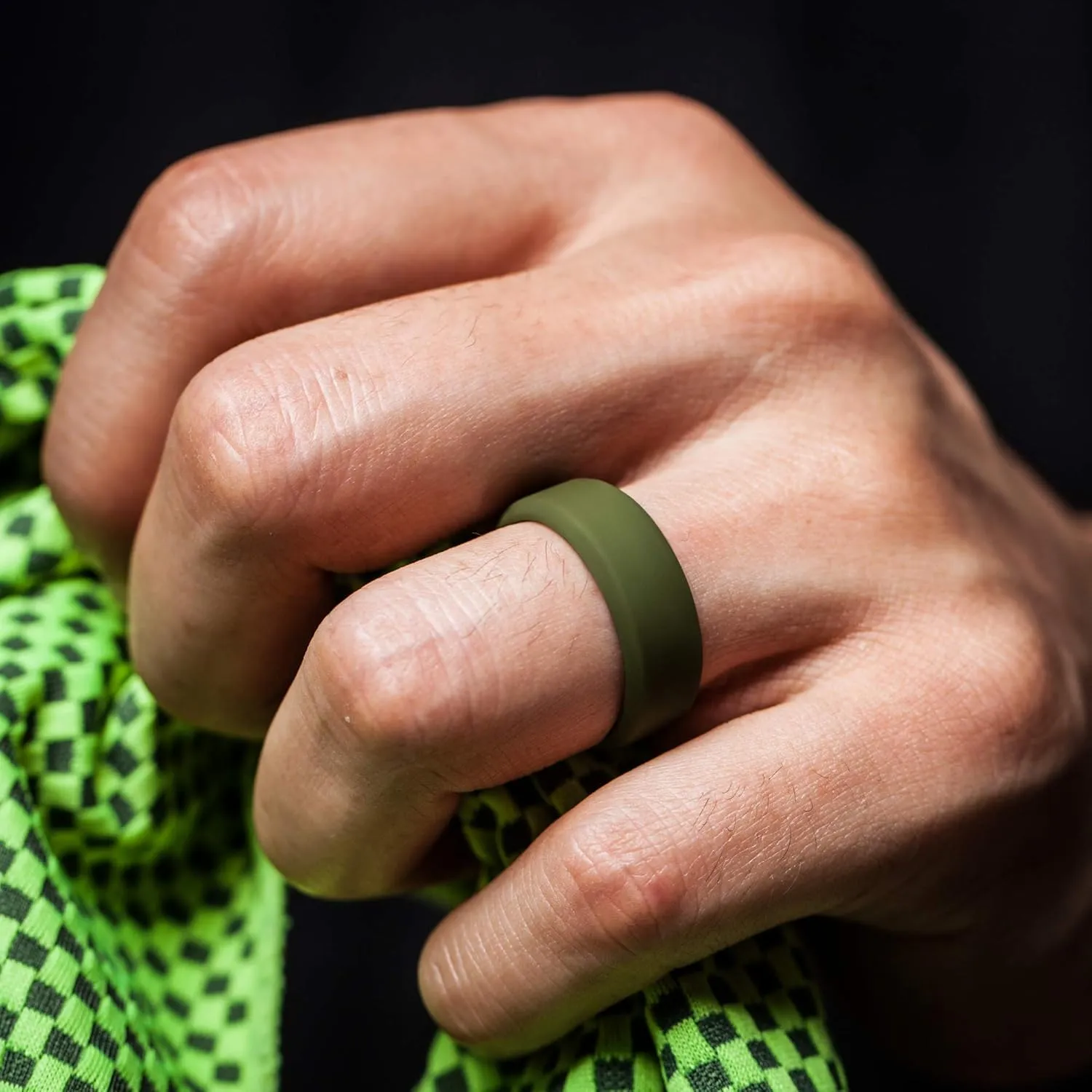ThunderFit Men Breathable Air Grooves Silicone Rings Wedding Bands 8mm Wide 2.4mm Thick - 1/2/3/4/6/7 Variety Multipack