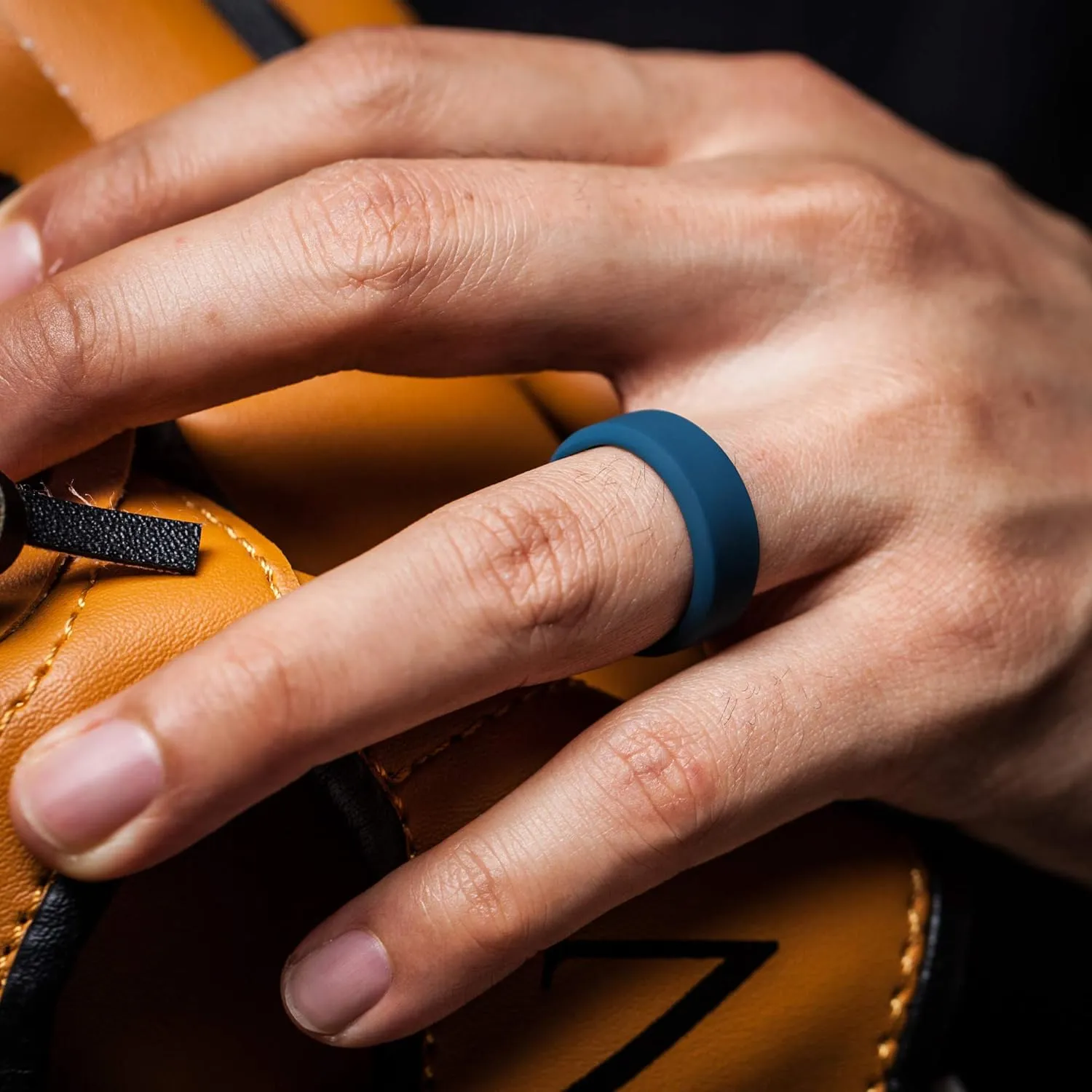 ThunderFit Men Breathable Air Grooves Silicone Rings Wedding Bands 8mm Wide 2.4mm Thick - 1/2/3/4/6/7 Variety Multipack