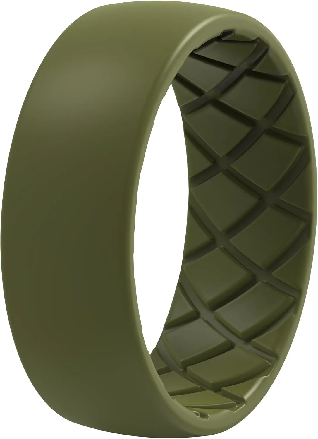 ThunderFit Men Silicone Wedding Rings, Breathable Pattern Engagement Bands 8mm Wide 2mm Thick - 1/4/7 Variety Multipack