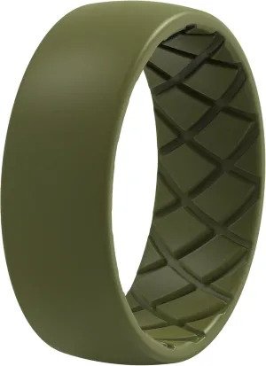 ThunderFit Men Silicone Wedding Rings, Breathable Pattern Engagement Bands 8mm Wide 2mm Thick - 1/4/7 Variety Multipack