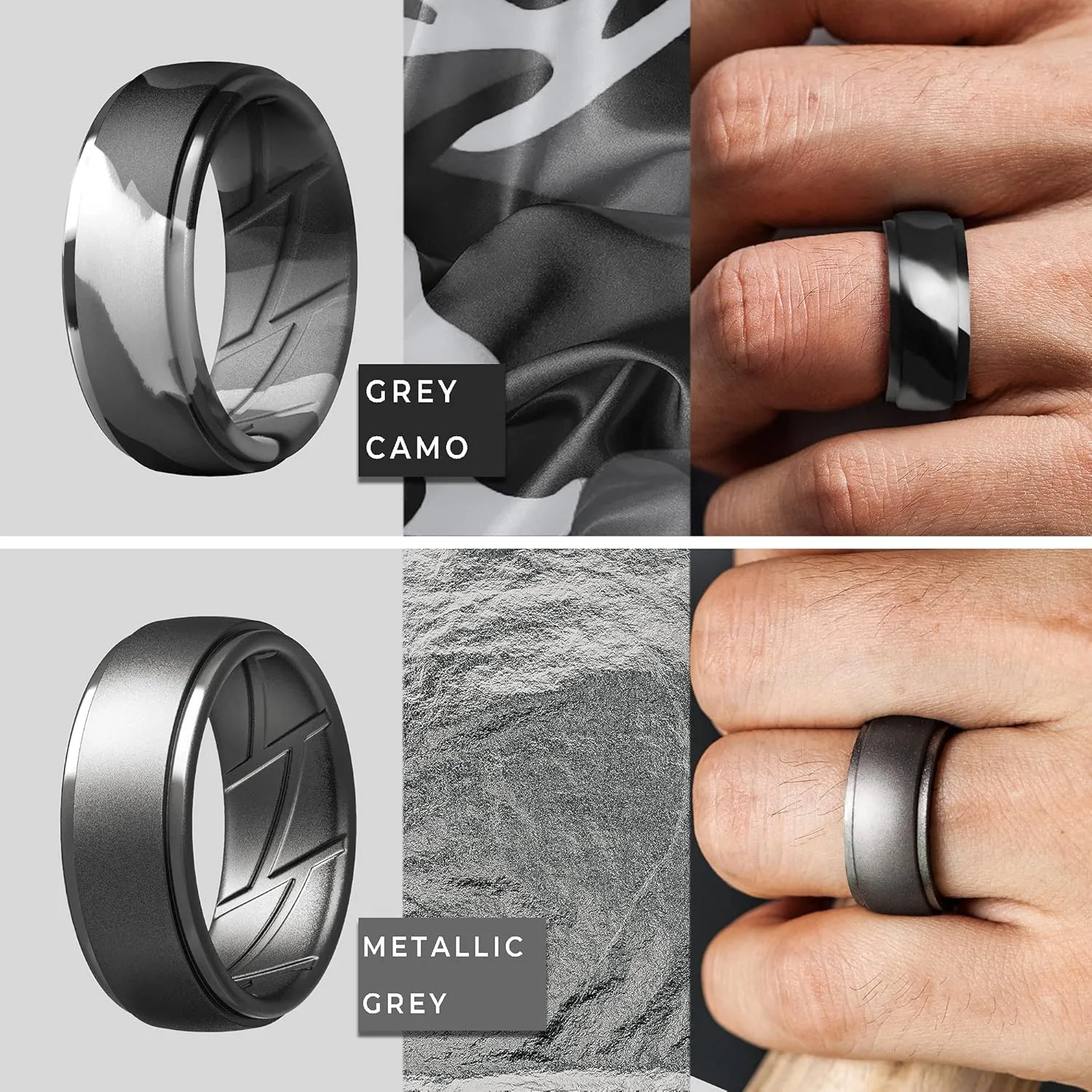 ThunderFit Men's Silicone Rings 10mm Wide 2.5mm Thick Rubber Bands, Breathable,Variety Multipack 1-7