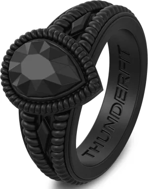 ThunderFit Silicone Rings for Women, Pear Rubber Engagement Wedding Bands 13.5mm Wide 5.5mm Thick - 1/2 Variety Multipack