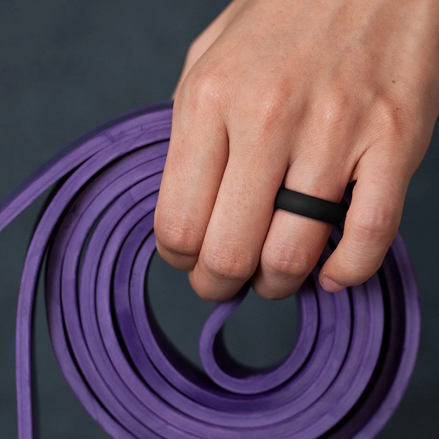 ThunderFit Silicone Rings Wedding Bands for Women 5.6mm Wide 2mm Thick - 3/4 Variety Multipack