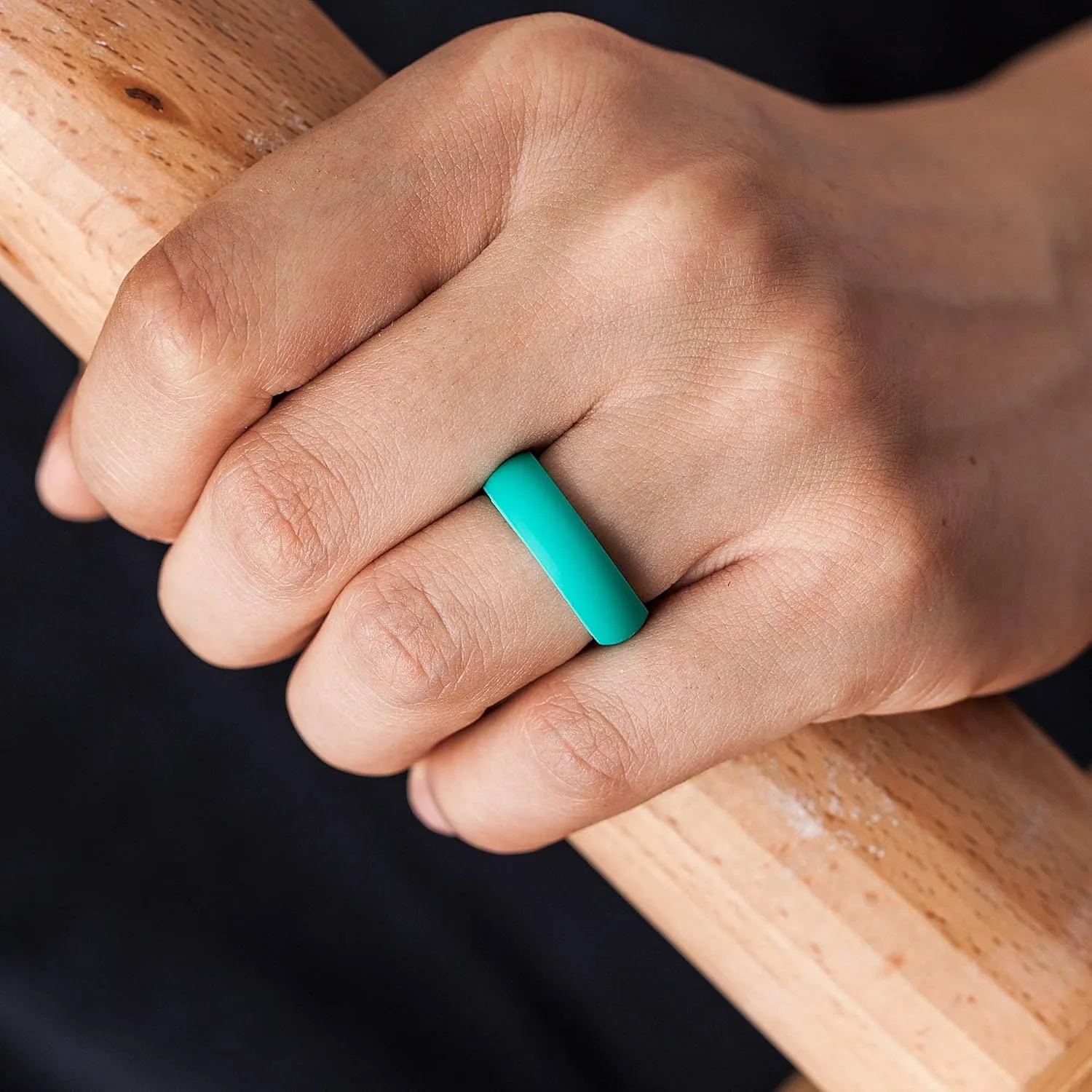 ThunderFit Silicone Rings Wedding Bands for Women 5.6mm Wide 2mm Thick - 3/4 Variety Multipack