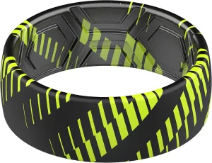 ThunderFit Silicone Wedding Rings for Men, Breathable Printed Design Rubber Engagement Bands 8mm Wide 2mm Thick