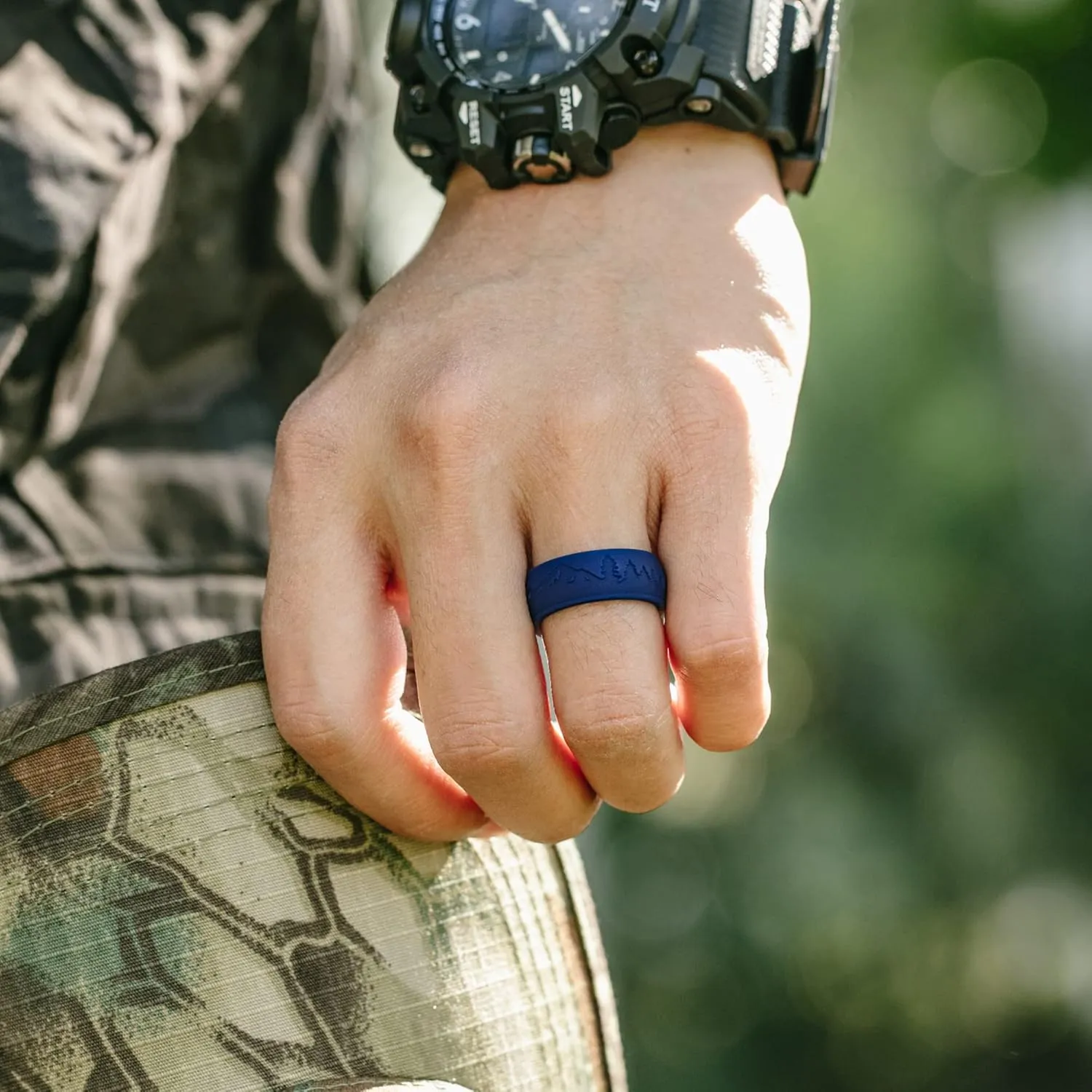 ThunderFit Silicone Wedding Rings for Men, Rubber Engagement Bands 9mm Wide 2mm Thick