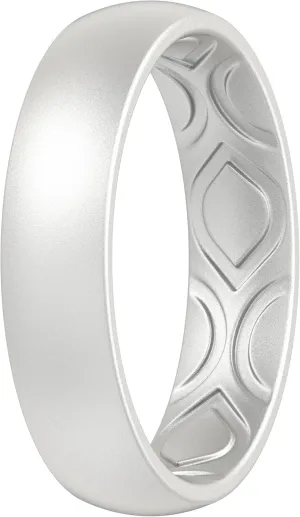 ThunderFit Women Breathable Air Grooves Silicone Wedding Bands Promise Rings 5.5mm Wide 1.8mm Thick - 1/4/8/12 Variety Multipack