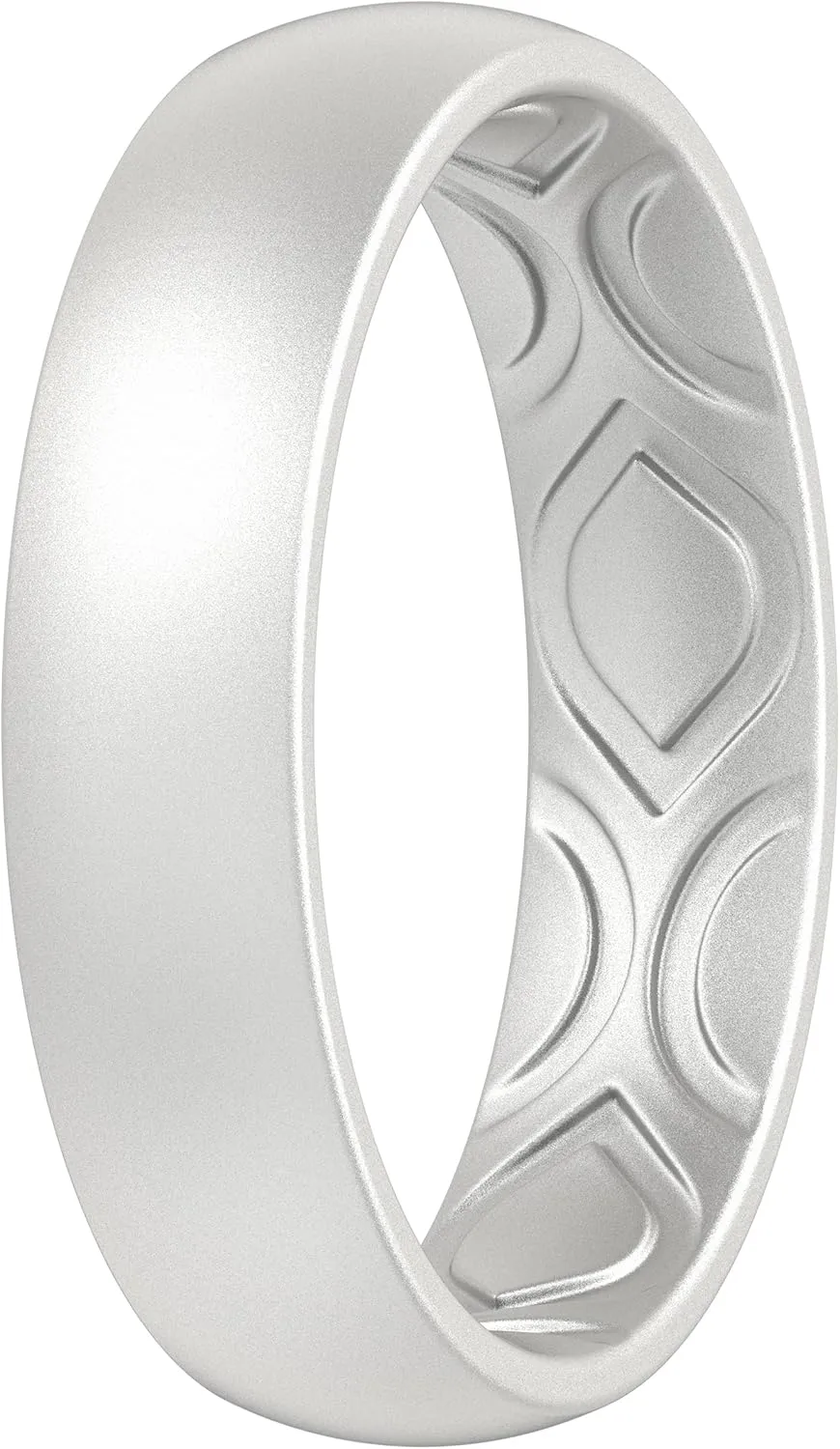 ThunderFit Women Breathable Air Grooves Silicone Wedding Bands Promise Rings 5.5mm Wide 1.8mm Thick - 1/4/8/12 Variety Multipack