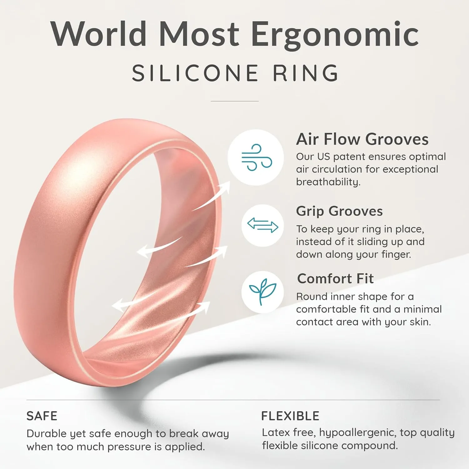 ThunderFit Women's Silicone Wedding Rings, Rubber Engagement Bands 6mm Wide 2mm Thick - 1/4/6/8/9/12 Variety Multipack