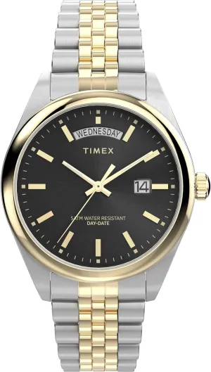 Timex Men's Legacy 41mm Watch - Two-Tone Bracelet Black Dial Two-Tone Case