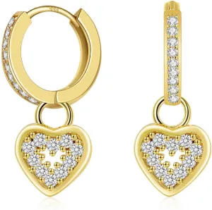ToHeart Gold Heart Earrings, Hypoallergenic Small For Women Hollow Sweet Love Studs Earrings
