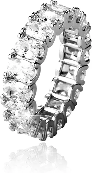 TOPGRILLZ Iced Out Baguette Oval Ring Cubic Zirconia Diamond 14K Gold Silver Band Pinky Eternity Ring for Men Women