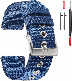 torbollo Nylon Weaved Watch Strap, Men Watch Bands for Classic Watch, 18mm 20mm 22mm 24mm Quick Release Sturdy Replacement Watch Wrap for Women