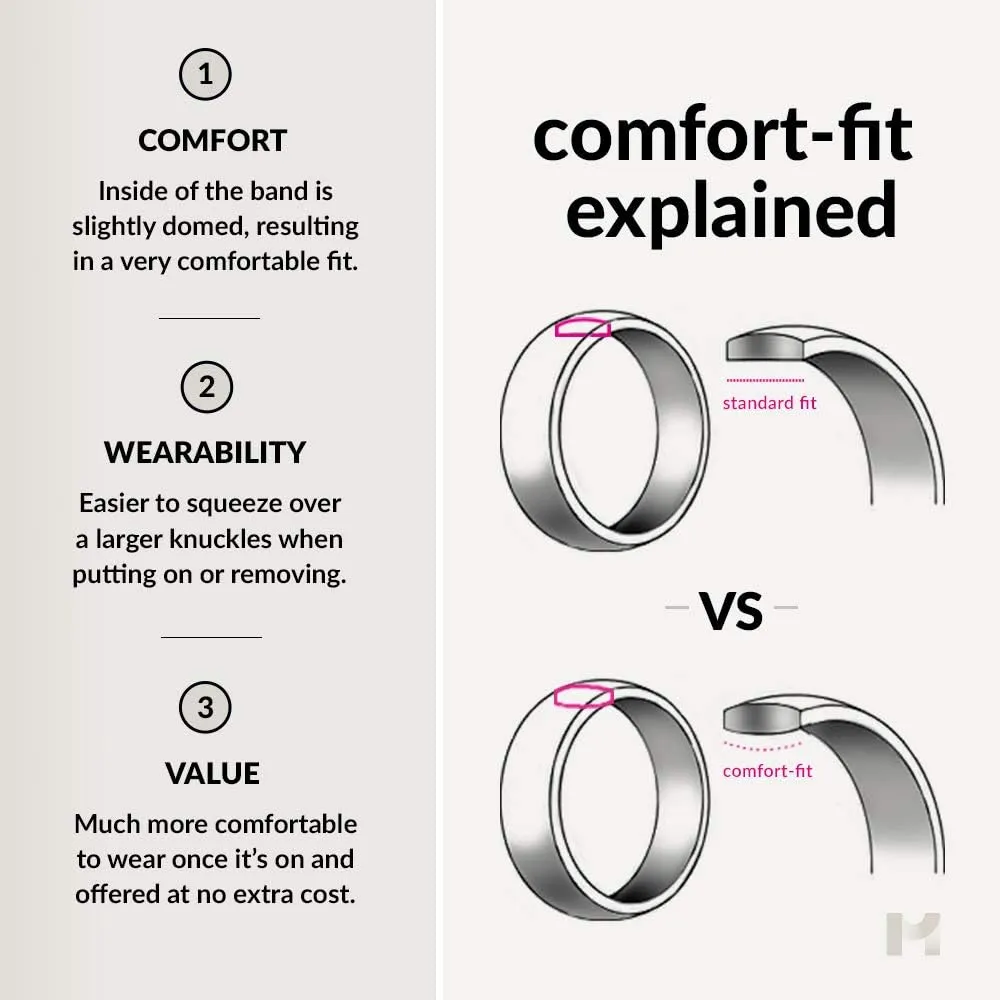 Tungsten Wedding Band Ring 8mm for Men Women 18k Rose Yellow Gold Plated Dome Off Set Line Black Grey Brushed Polished
